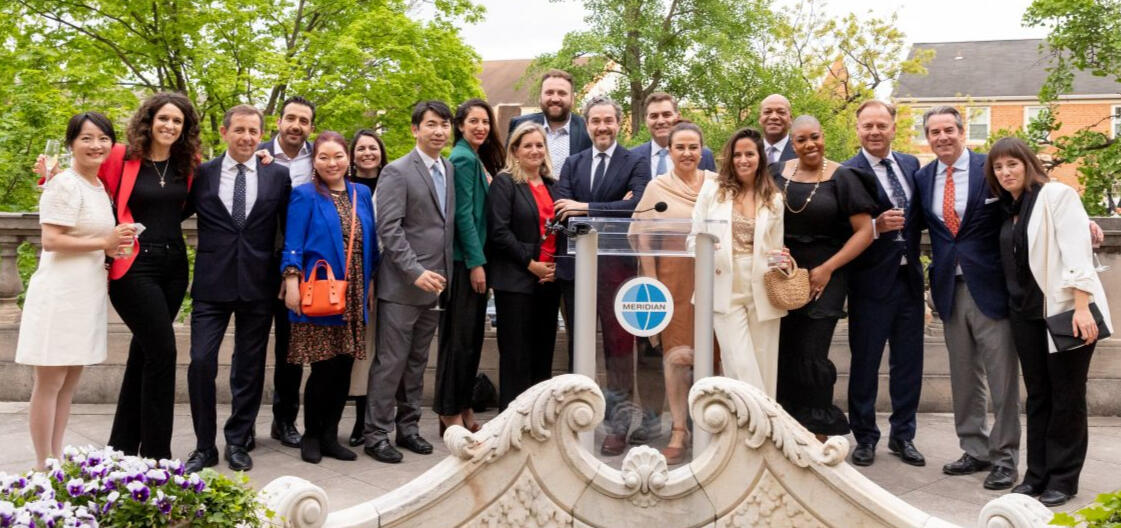 Takaaki Abe with fellow journalists in Washington, D.C.